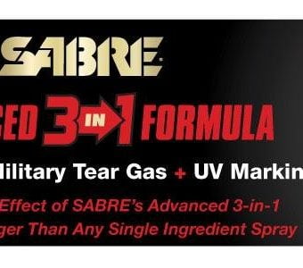SABRE Advanced Compact Pepper Spray with Clip – 3-in-1 Pepper Spray, CS Tear Gas & UV Marking Dye – Maximum Police Strength OC Spray, 10-Foot (3M) Range, 35 Bursts – Optional Practice Spray 3 in 1 SABRE Pepper Spray